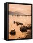 Long Exposure of a Scottish Loch and Jetty. the Mountains of the Trossachs Surround the Loch-Alan Hill-Framed Stretched Canvas