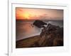 Long Exposure of Buraco Da Raquel Rock Formation on Fernando De Noronha at Sunrise-Alex Saberi-Framed Photographic Print