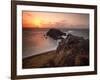 Long Exposure of Buraco Da Raquel Rock Formation on Fernando De Noronha at Sunrise-Alex Saberi-Framed Photographic Print