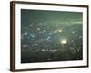 Long Exposure of Huge Night Time Crowd, Showing Lights All Over, Woodstock Music and Art Fair-John Dominis-Framed Photographic Print