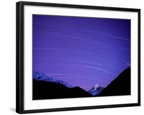 Long Exposure of Night Sky over Aoraki Mount Cook National Park, UNESCO World Heritage Site, South -Ben Pipe-Framed Photographic Print