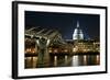 Long Exposure of St Paul's Cathedral in London at Night with Reflections in River Thames-Veneratio-Framed Photographic Print