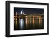 Long Exposure of St Paul's Cathedral in London at Night with Reflections in River Thames-Veneratio-Framed Photographic Print