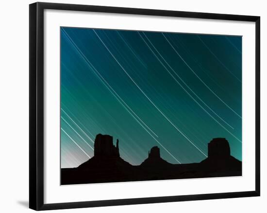 Long Exposure of Star Trails in Night Sky, Arizona Utah Border, USA-Angelo Cavalli-Framed Photographic Print