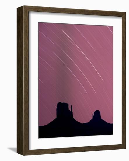 Long Exposure of Star Trails in Night Sky, Arizona Utah Border, USA-Angelo Cavalli-Framed Photographic Print