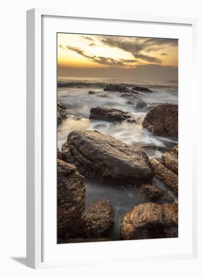 Long Exposure of Surf and Rocks at Sunrise, Tangalle, Sri Lanka, Indian Ocean, Asia-Charlie-Framed Photographic Print