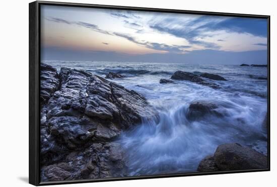 Long Exposure of Surf and Rocks at Sunrise, Tangalle, Sri Lanka, Indian Ocean, Asia-Charlie-Framed Photographic Print