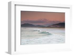 Long Exposure of Surfers Enjoy the Wave on Praia Da Joaquina Beach-Alex Saberi-Framed Photographic Print