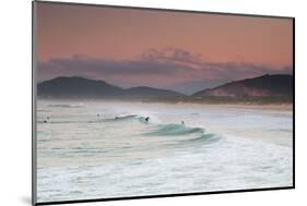 Long Exposure of Surfers Enjoy the Wave on Praia Da Joaquina Beach-Alex Saberi-Mounted Photographic Print