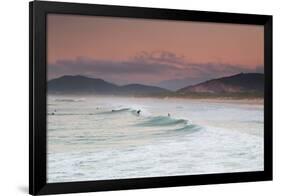 Long Exposure of Surfers Enjoy the Wave on Praia Da Joaquina Beach-Alex Saberi-Framed Photographic Print