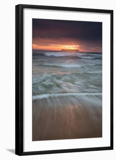 Long Exposure of the Sea on Mole Beach on Florianopolis Island at Sunrise-Alex Saberi-Framed Photographic Print