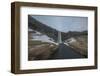 Long Exposure of the Seljalandsfoss on Iceland from the Small Wooden Jetty in Cloudy Weather-Niki Haselwanter-Framed Photographic Print