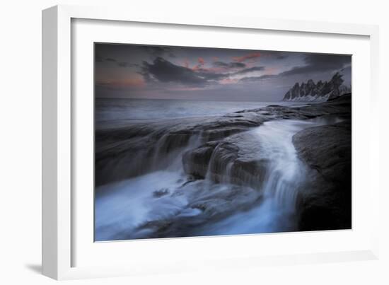 Long Exposure of Tidal Water Flowing Off Rocks-Benjamin Barthelemy-Framed Photographic Print