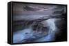 Long Exposure of Tidal Water Flowing Off Rocks-Benjamin Barthelemy-Framed Stretched Canvas