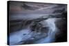 Long Exposure of Tidal Water Flowing Off Rocks-Benjamin Barthelemy-Stretched Canvas