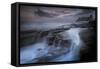 Long Exposure of Tidal Water Flowing Off Rocks-Benjamin Barthelemy-Framed Stretched Canvas