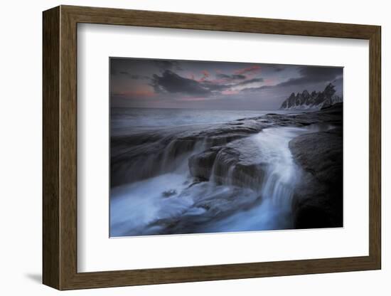 Long Exposure of Tidal Water Flowing Off Rocks-Benjamin Barthelemy-Framed Photographic Print