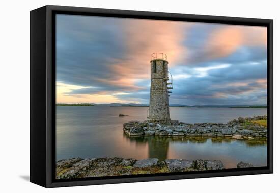 Long Exposure on Ballycurrin Lighthouse-Philippe Sainte-Laudy-Framed Stretched Canvas