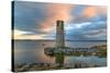 Long Exposure on Ballycurrin Lighthouse-Philippe Sainte-Laudy-Stretched Canvas