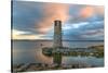 Long Exposure on Ballycurrin Lighthouse-Philippe Sainte-Laudy-Stretched Canvas