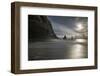 Long Exposure on Reynisfjara Beach in Iceland, Backlight-Niki Haselwanter-Framed Photographic Print