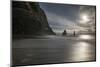 Long Exposure on Reynisfjara Beach in Iceland, Backlight-Niki Haselwanter-Mounted Photographic Print