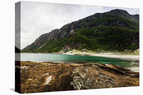 Long Exposure Panoramic Shot of the Beach Mjelle in Northern Norway-Lamarinx-Stretched Canvas