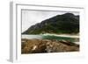 Long Exposure Panoramic Shot of the Beach Mjelle in Northern Norway-Lamarinx-Framed Premium Photographic Print