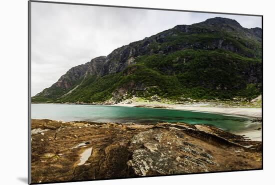 Long Exposure Panoramic Shot of the Beach Mjelle in Northern Norway-Lamarinx-Mounted Photographic Print