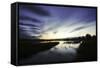 Long-Exposure Photography, Lake with Cloud Cover, Water Reflection-Benjamin Engler-Framed Stretched Canvas