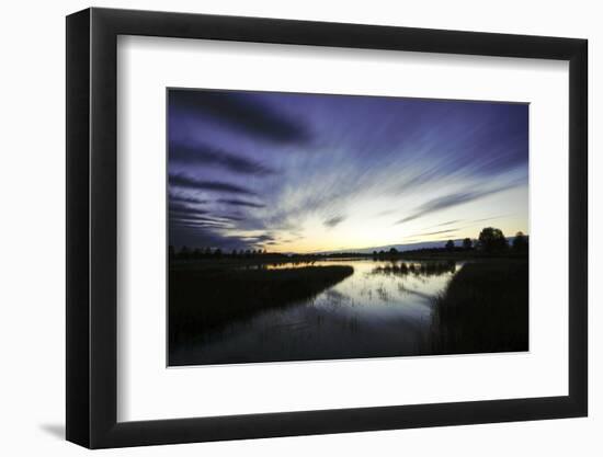 Long-Exposure Photography, Lake with Cloud Cover, Water Reflection-Benjamin Engler-Framed Photographic Print