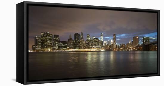 Long-Exposure Photography, View at Manhattan, New York, Usa-Benjamin Engler-Framed Stretched Canvas