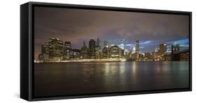 Long-Exposure Photography, View at Manhattan, New York, Usa-Benjamin Engler-Framed Stretched Canvas