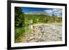 Long Exposure Shot of A Stream and A Mountain Peak in Northern Norway-Lamarinx-Framed Photographic Print