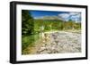 Long Exposure Shot of A Stream and A Mountain Peak in Northern Norway-Lamarinx-Framed Photographic Print
