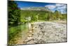 Long Exposure Shot of A Stream and A Mountain Peak in Northern Norway-Lamarinx-Mounted Photographic Print