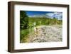 Long Exposure Shot of A Stream and A Mountain Peak in Northern Norway-Lamarinx-Framed Photographic Print