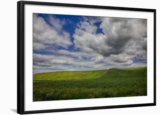 Long Fence Running through the Wheat Field-Terry Eggers-Framed Photographic Print
