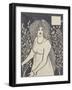 Long-haired Woman in Front of Tall Rosebushes-Aubrey Beardsley-Framed Premium Giclee Print