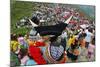 Long Horn Miao Girls in Traditional Costumes Celebrating Summer Festival-Bruno Morandi-Mounted Photographic Print