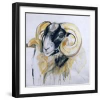 Long Horn Sheep-Lou Gibbs-Framed Giclee Print