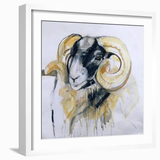 Long Horn Sheep-Lou Gibbs-Framed Giclee Print