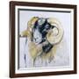 Long Horn Sheep-Lou Gibbs-Framed Giclee Print