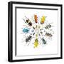 Long Horned Beetle in Circular Pattern-Darrell Gulin-Framed Photographic Print