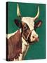 "Long-Horned Cow,"February 1, 1945-F.P. Sherry-Stretched Canvas