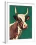 "Long-Horned Cow,"February 1, 1945-F.P. Sherry-Framed Giclee Print