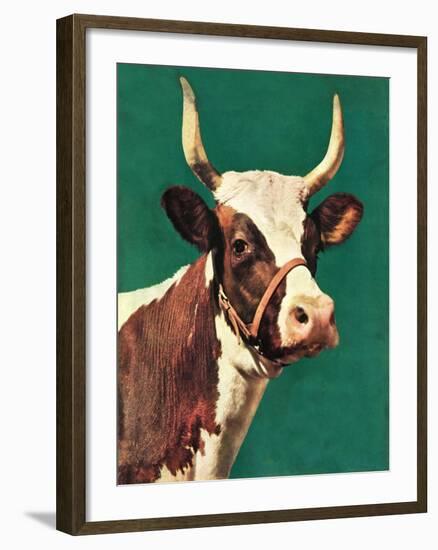 "Long-Horned Cow,"February 1, 1945-F.P. Sherry-Framed Giclee Print