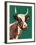 "Long-Horned Cow,"February 1, 1945-F.P. Sherry-Framed Giclee Print