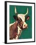 "Long-Horned Cow,"February 1, 1945-F.P. Sherry-Framed Giclee Print