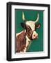 "Long-Horned Cow,"February 1, 1945-F.P. Sherry-Framed Giclee Print